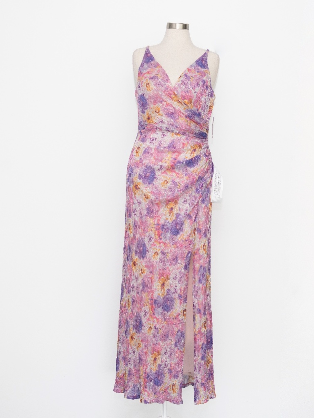 Dress the Population - Jordan Metallic Floral Ruched Mermaid Gown